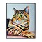 Stupell Industries Striped Orange Cat Pose Framed Giclee, design by Tatiana Roberts